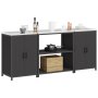 Juego de Almacenamiento de Cocina 3 pcs Negro 210 x 50 x 92 cm