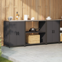 Juego de Almacenamiento de Cocina 3 pcs Negro 210 x 50 x 92 cm