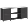 Juego de Almacenamiento de Cocina 3 pcs Negro 210 x 50 x 92 cm