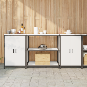 Juego de Almacenamiento de Cocina 3 pcs Blanco 210 x 50 x 92 cm