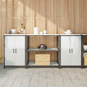 Juego de Almacenamiento de Cocina 3 pcs Plata 210 x 50 x 92 cm
