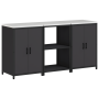 Juego de Almacenamiento de Cocina 3 pcs Negro 180 x 50 x 92 cm