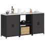Juego de Almacenamiento de Cocina 3 pcs Negro 180 x 50 x 92 cm