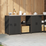 Juego de Almacenamiento de Cocina 3 pcs Negro 180 x 50 x 92 cm