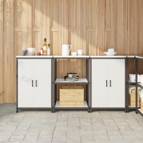 Juego de Almacenamiento de Cocina 3 pcs Blanco 180 x 50 x 92 cm