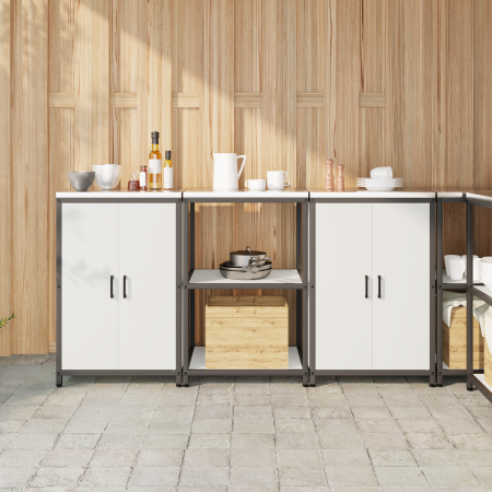 Juego de Almacenamiento de Cocina 3 pcs Blanco 180 x 50 x 92 cm