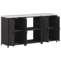 Juego de Almacenamiento de Cocina 3 pcs Negro 180 x 50 x 92 cm