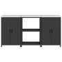Juego de Almacenamiento de Cocina 3 pcs Negro 180 x 50 x 92 cm