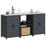 Juego de Almacenamiento de Cocina con estante 3 pcs Antracita