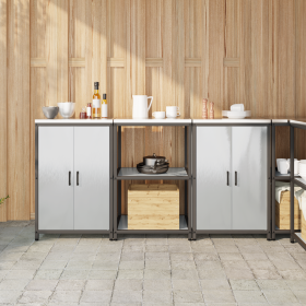 Juego de Almacenamiento de Cocina 3 pcs Plata 180 x 50 x 92 cm