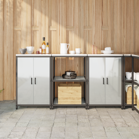 Juego de Almacenamiento de Cocina 3 pcs Plata 180 x 50 x 92 cm