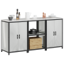 Juego de Almacenamiento de Cocina 3 pcs Plata 180 x 50 x 92 cm