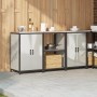 Juego de Almacenamiento de Cocina 3 pcs Plata 180 x 50 x 92 cm