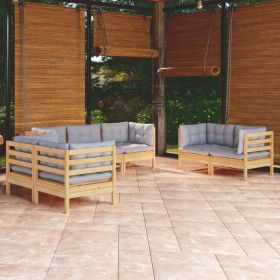 Gartenmöbelset 7-teilig und Kissen aus massivem Kiefernholz von vidaXL, Gartensets - Ref: Foro24-3096255, Preis: 583,28 €, Ra...