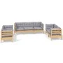 7-piece garden furniture set with solid pine wood cushions by vidaXL, Garden sets - Ref: Foro24-3096255, Price: 555,72 €, Dis...