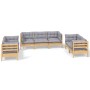 Gartenmöbelset 7-teilig und Kissen aus massivem Kiefernholz von vidaXL, Gartensets - Ref: Foro24-3096255, Preis: 583,28 €, Ra...