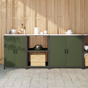 Conjunto de Almacenamiento para Cocina 3 pcs Verde Oliva