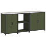 Conjunto de Almacenamiento para Cocina 3 pcs Verde Oliva