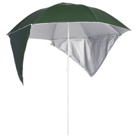 Sombrilla de playa con paredes laterales verde 215 cm de vidaXL, Sombrillas - Ref: Foro24-318838, Precio: 35,48 €, Descuento: %