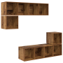 Conjunto de mueble de TV 4 pcs Madera antigua