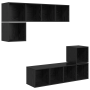 Conjunto de mueble de TV 4 pcs Roble negro 37 x 37 x 142.5 cm