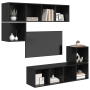 Conjunto de mueble de TV 4 pcs Roble negro 37 x 37 x 142.5 cm