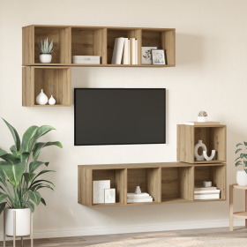 Conjunto de mueble de TV 4 pcs Roble artisan 37 x 37 x 142.5 cm