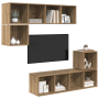Conjunto de mueble de TV 4 pcs Roble artisan 37 x 37 x 142.5 cm