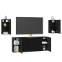 Conjunto de mueble de TV 7 pcs Roble negro 30.5 x 30 x 60 cm