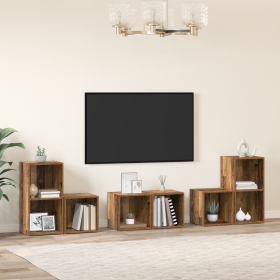Juego de muebles de TV 6 pcs Madera Vieja Madera contrachapada