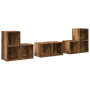 Juego de muebles de TV 6 pcs Madera Vieja Madera contrachapada