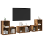 Juego de muebles de TV 6 pcs Madera Vieja Madera contrachapada