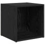 Juego de muebles de TV 6 pcs Roble Negro Madera contrachapada