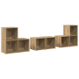 Juego de muebles de TV con estante con almacenamiento 6 pcs