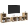 Juego de muebles de TV con estante con almacenamiento 6 pcs