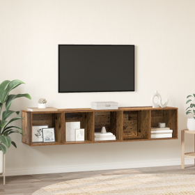 Juego de muebles de TV 2 pcs Madera antigua 37 x 37 x 142.5 cm