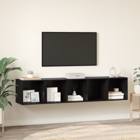 Juego de muebles de TV 2 pcs Roble negro 37 x 37 x 142.5 cm