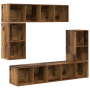 Conjunto de mueble de TV 4 pcs Madera antigua