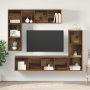Conjunto de mueble de TV 4 pcs Madera antigua