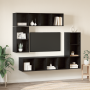 Conjunto de mueble de TV 4 pcs Roble negro Madera contrachapada