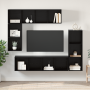 Conjunto de mueble de TV 4 pcs Roble negro Madera contrachapada
