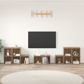 Juego de muebles de TV con estante con almacenamiento 8 pcs
