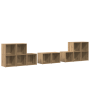 Juego de muebles de TV con estante con almacenamiento 8 pcs