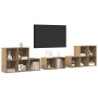 Juego de muebles de TV con estante con almacenamiento 8 pcs