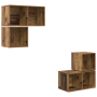 Juego de muebles de TV 4 pcs Madera antigua 37 x 37 x 72 cm