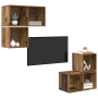 Juego de muebles de TV 4 pcs Madera antigua 37 x 37 x 72 cm