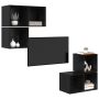 Juego de muebles de TV 4 pcs Roble negro 37 x 37 x 72 cm