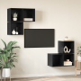 Juego de muebles de TV 4 pcs Roble negro 37 x 37 x 72 cm