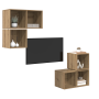 Juego de muebles de TV 4 pcs Roble artisan 37 x 37 x 72 cm