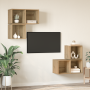 Juego de muebles de TV 4 pcs Roble artisan 37 x 37 x 72 cm